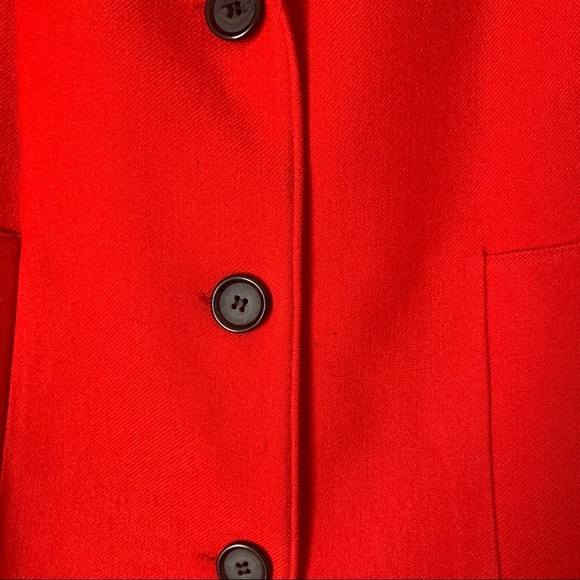 Smythe Red Wool Mid Length Flared Sleeve Coat - Picture 7 of 7